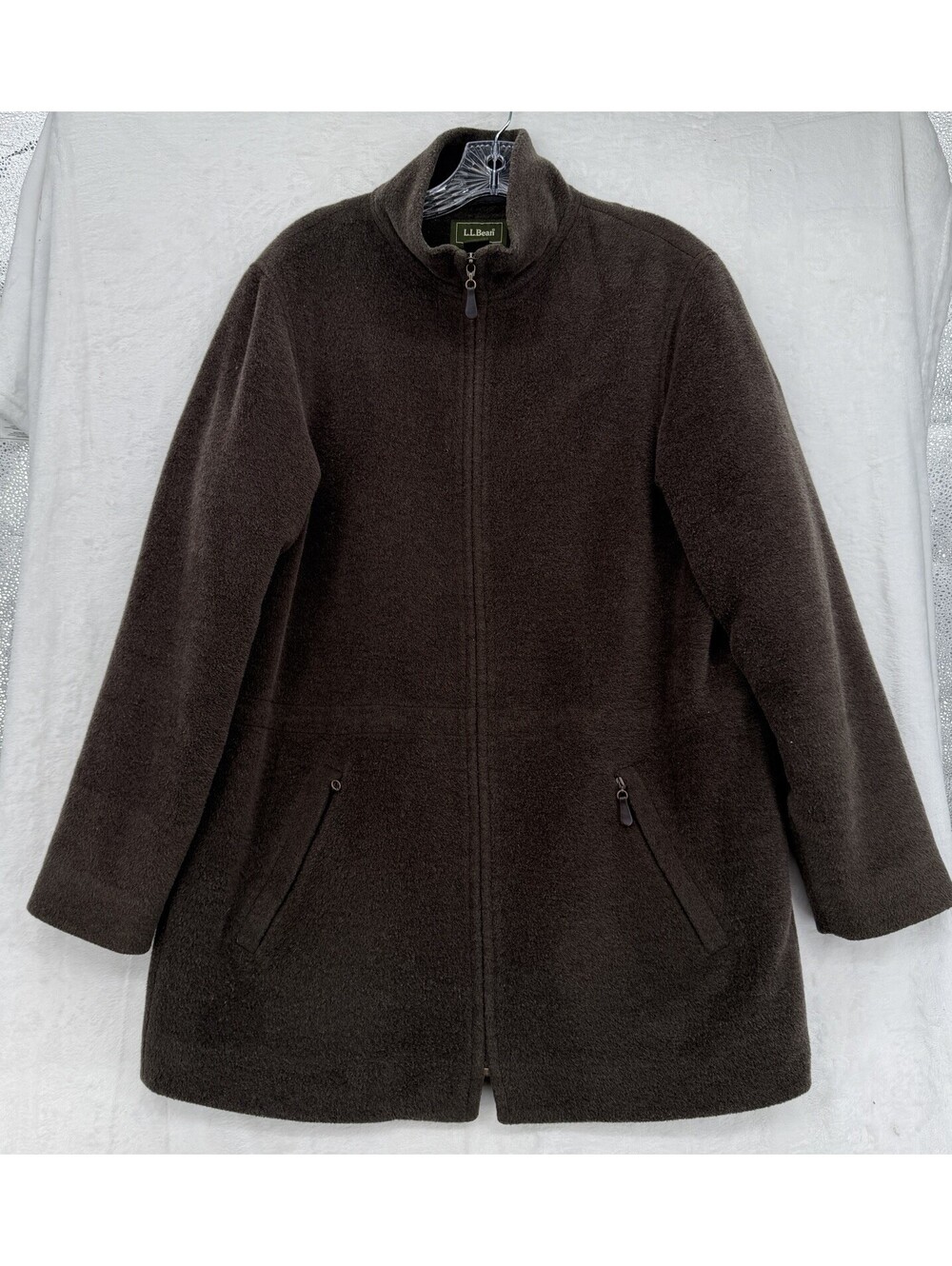 LL Bean Wool Chore Coat Womens Medium Brown Jacket Insulated Gorpcore Vintage